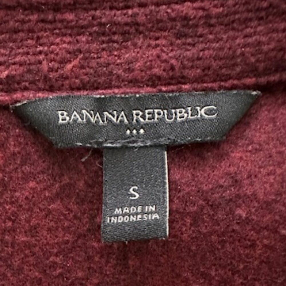 Banana Republic Red Heather Solid Shacket - Size … - image 4